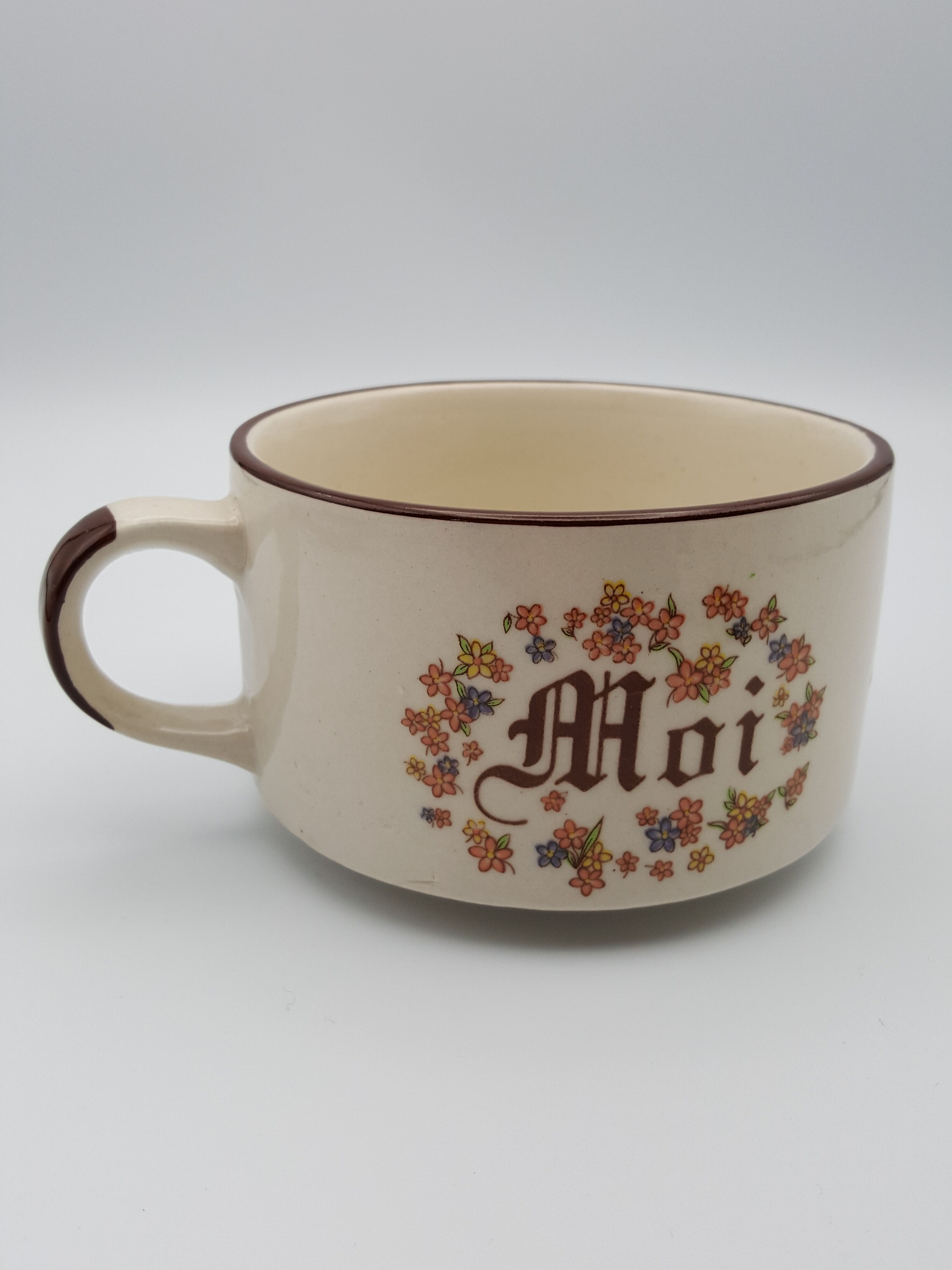 Head to head breakfast sandstone floral decoration you and me cup and saucer