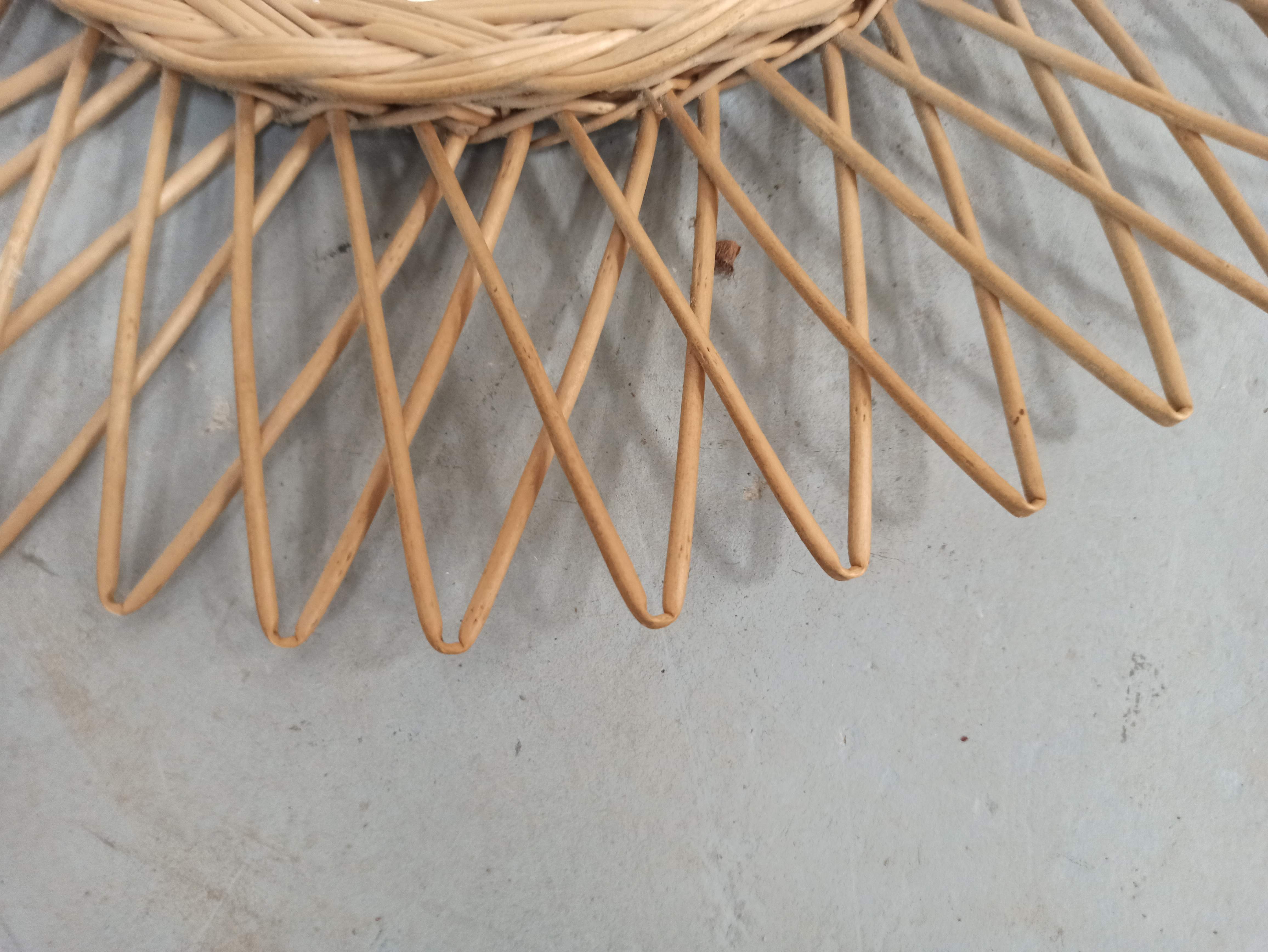 Round rattan sun mirror - 48cm