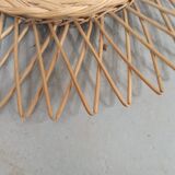 Round rattan sun mirror - 48cm