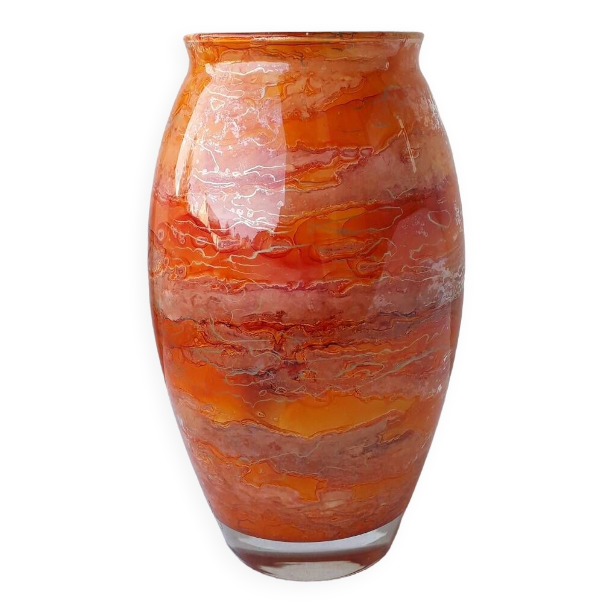 Signed orange vase
