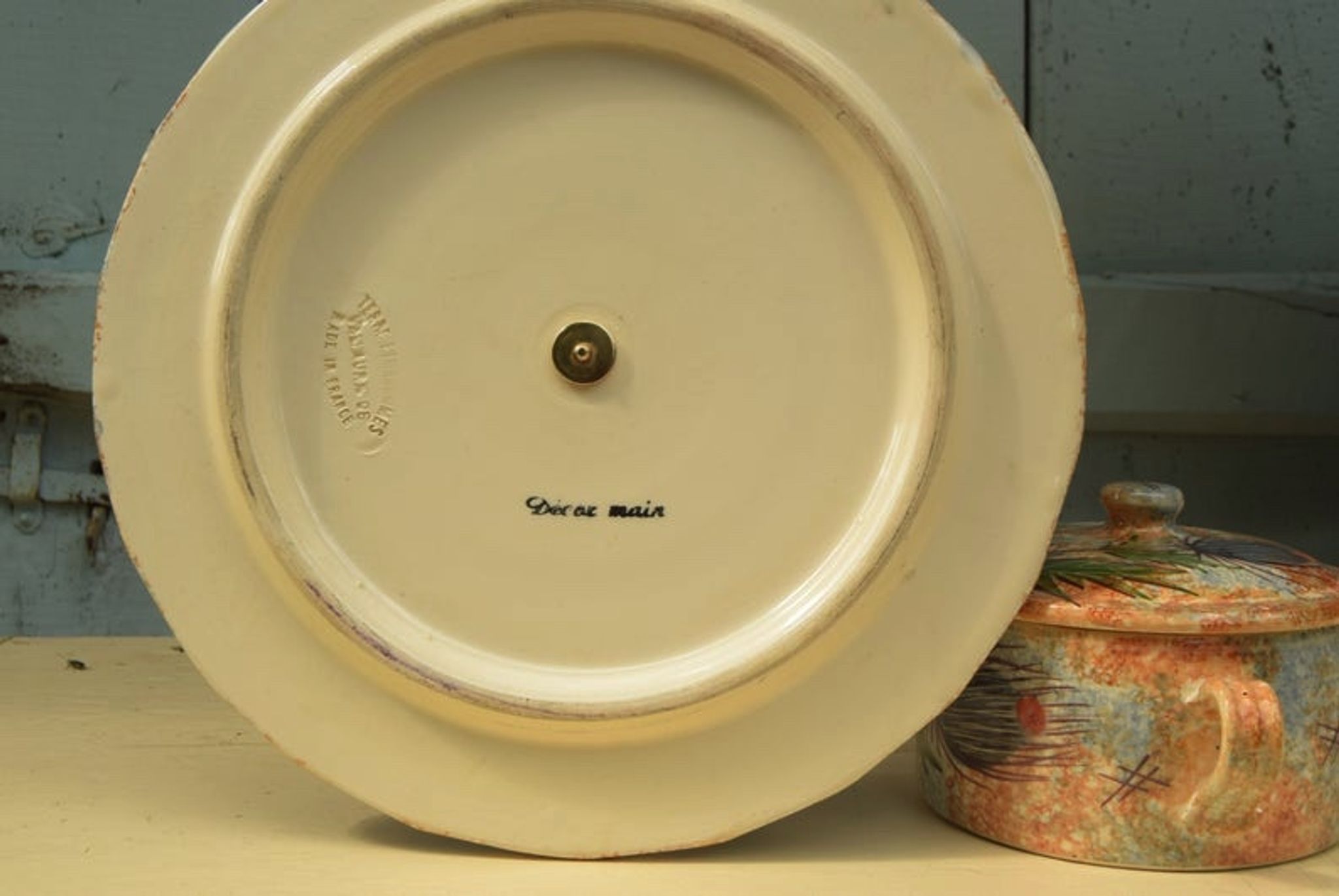 Vallauris Aegitna Saltalamacchia cheese platter made in France / Thistle model / 50s