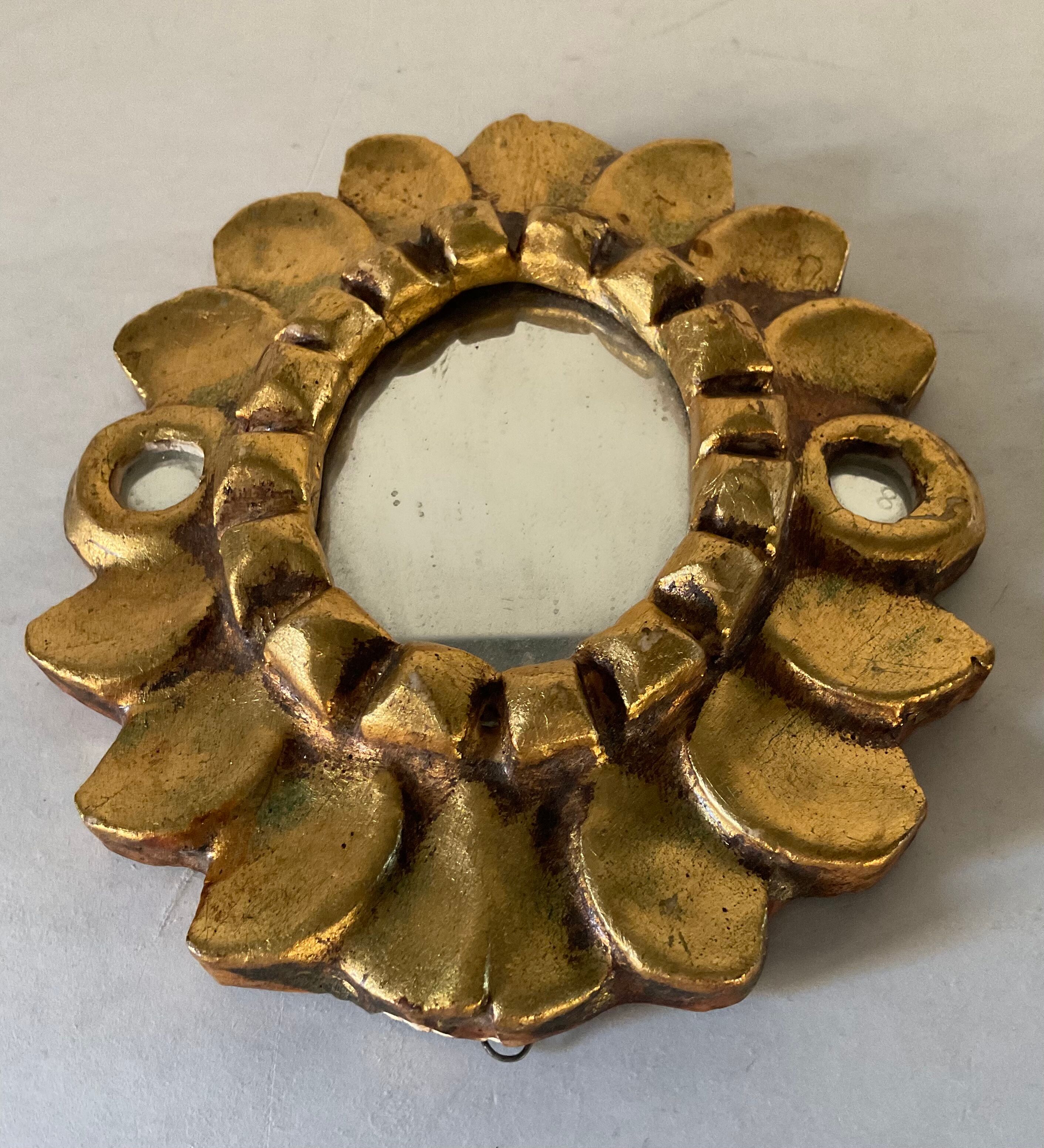 Vintage gilded wooden mirror