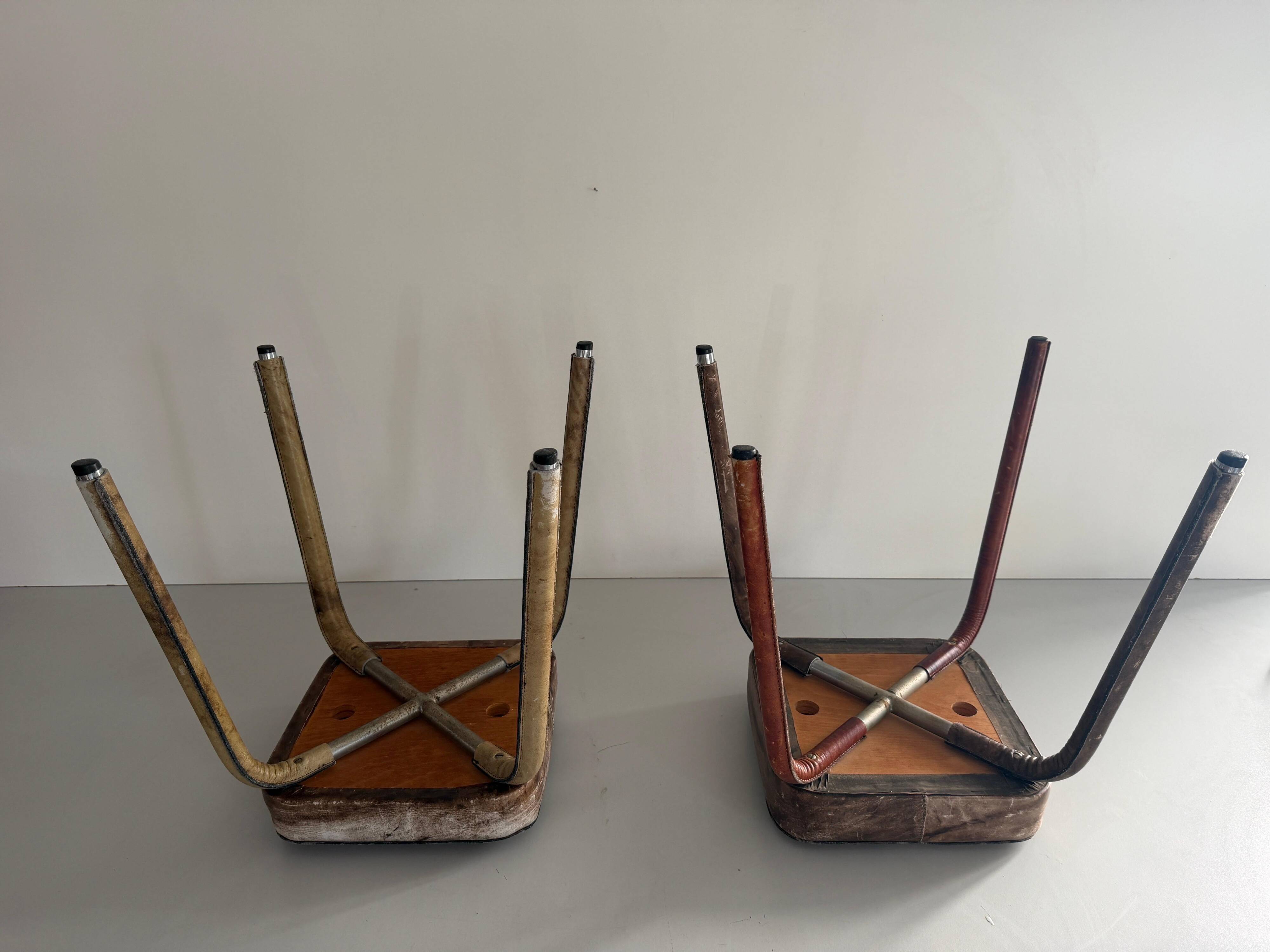 Paire de tabourets en simili-cuir, 1970, Allemagne