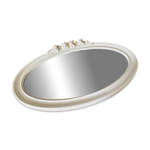 miroir blanc ancien sculptés
