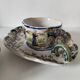 Breakfast set duo Desvres Fourmaintraux regionalist decoration