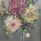 Old bamboo screen and painted sheet metal 82x60