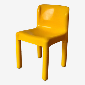 Chaise jaune vintage par Carlo Bartoli pour Kartell, 1970