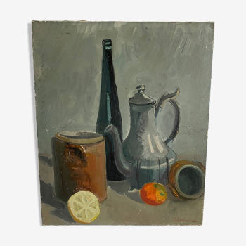 Large still life with lemon and orange 1962