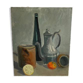 Large still life with lemon and orange 1962