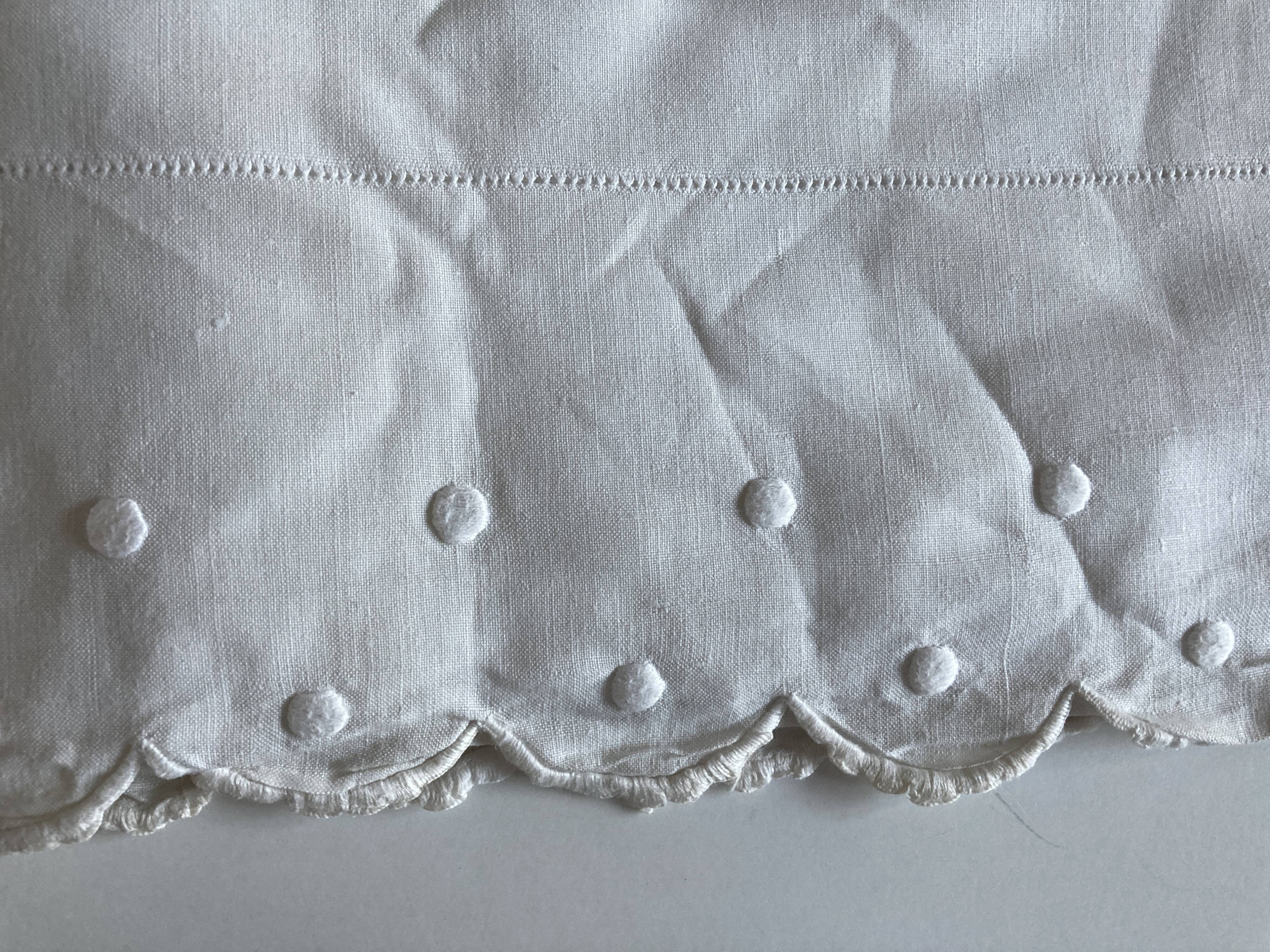 19th linen yarn sheet embroidered