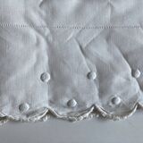 Drap de trousseau 19e de fil de lin brodé