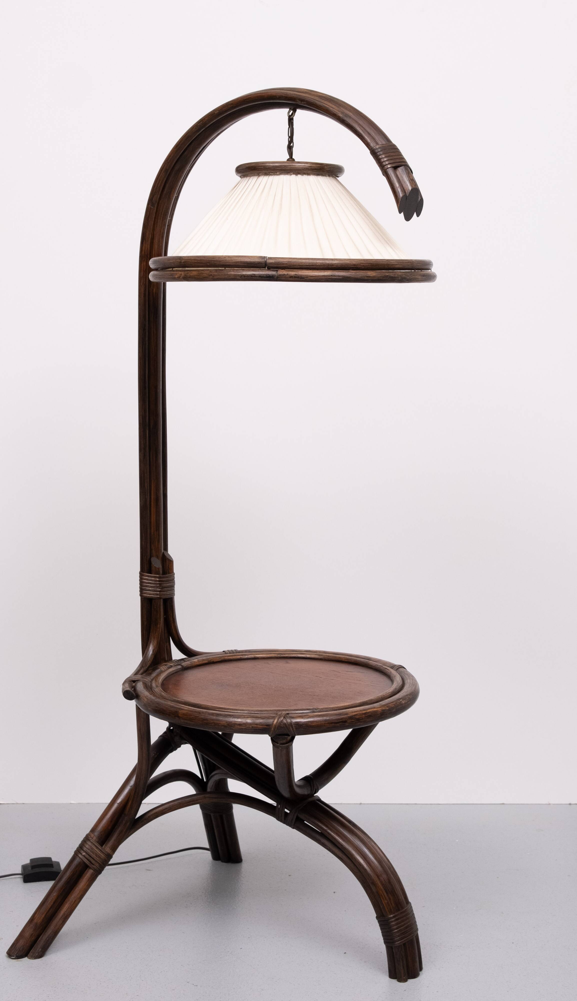 Fantastic Rattan Floor lamp and table 1970s