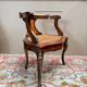 Louis XV style marquetry office chair, 19th century.