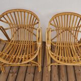 paire fauteuils rotin Coquille