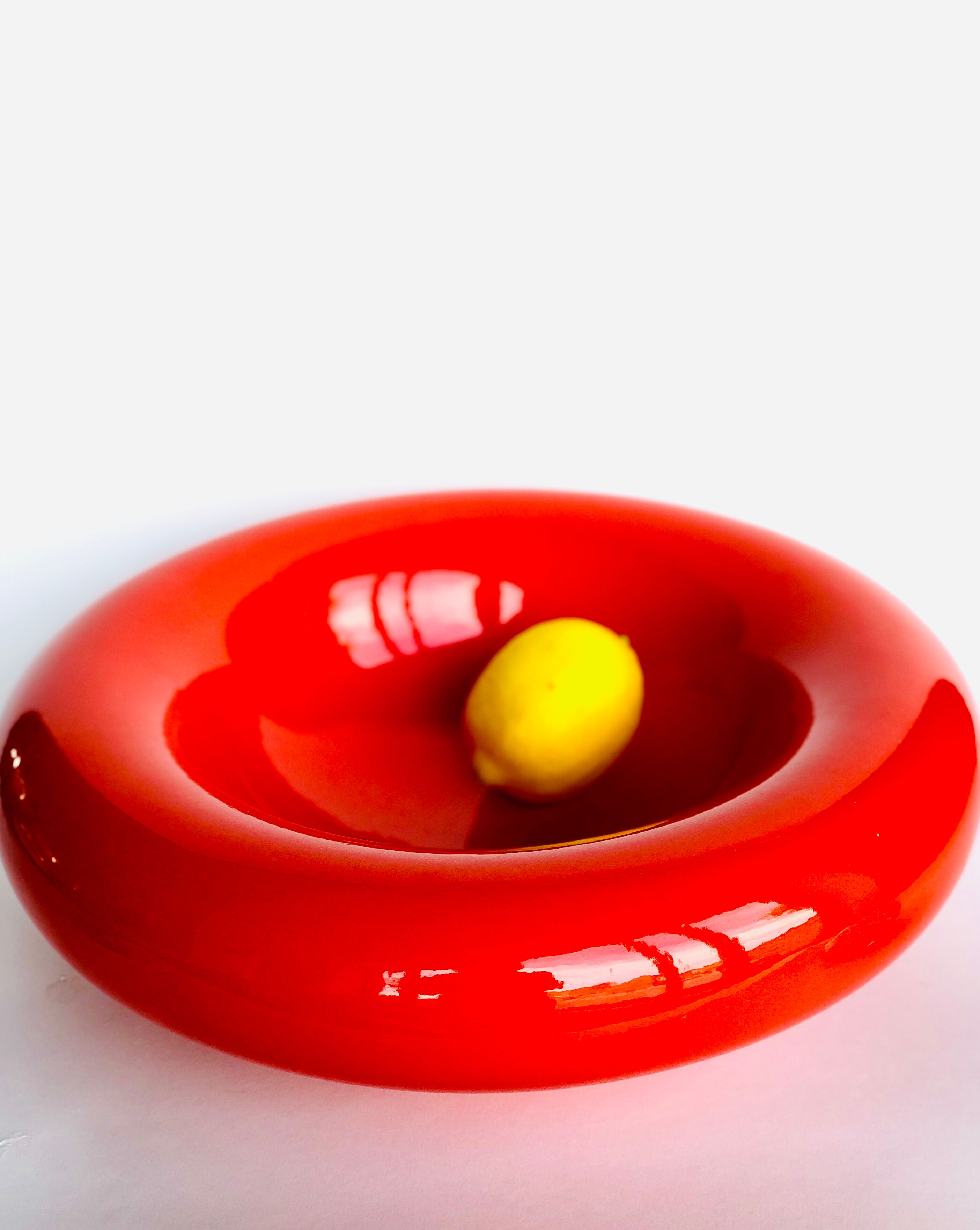 Round dish space age - vintage - orange