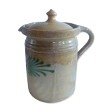 Milk jar / cream & its lid terracotta varnished Savoyard folk art chalet deco collector
