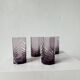 Set of 4 purple graphic octagonal glasses