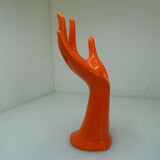Vintage orange ceramic hand