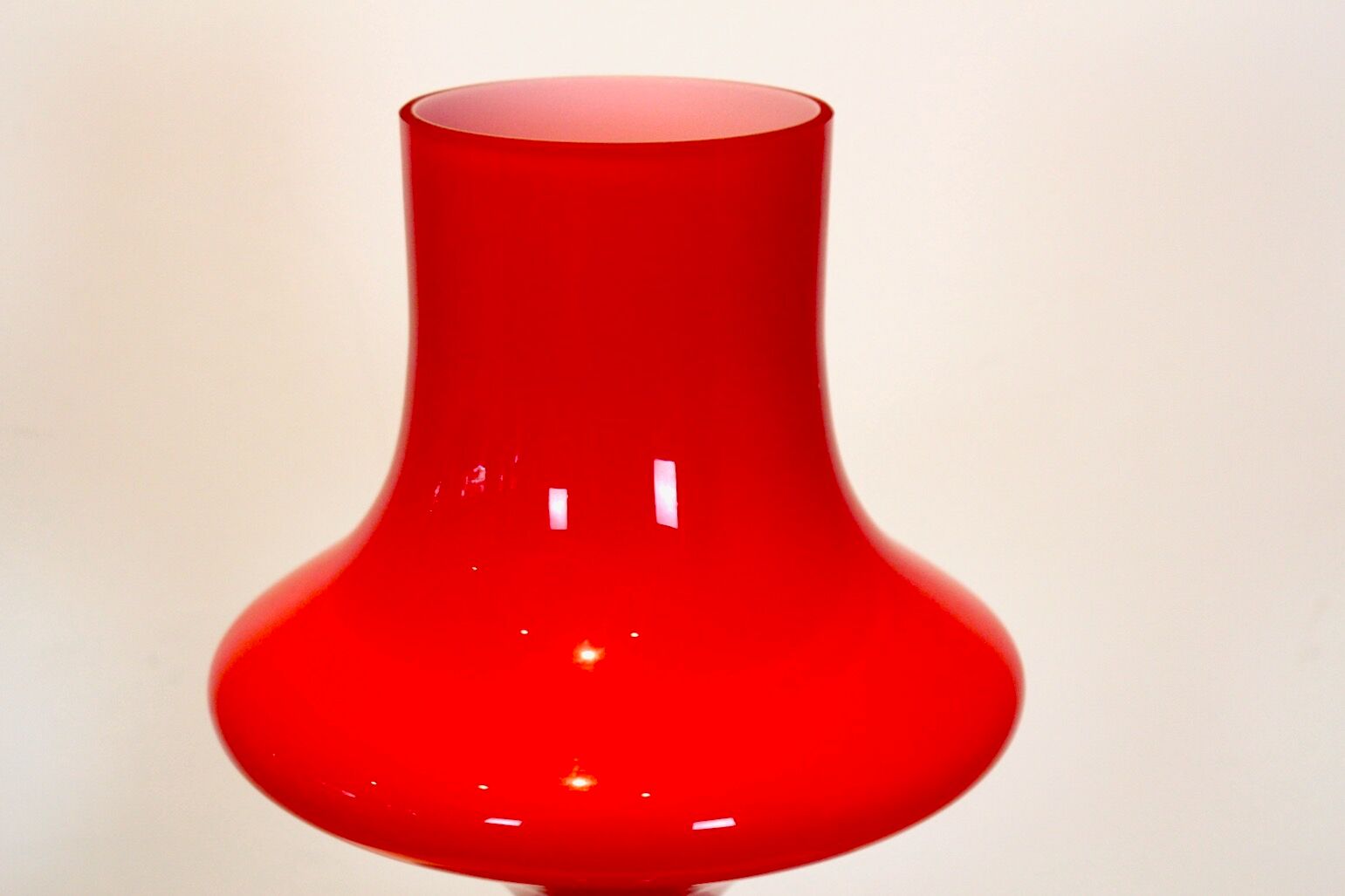 Orange opaline glass table lamp by Štepán Tabery, 1960s