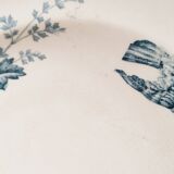 Longwy earthenware flat plate, Mésanges model