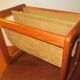 Magazinr rack in teak and suede leather by Aksel Kjersgaard, 1960s