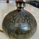 Enamelled ceramic lamp base signed Ferrières