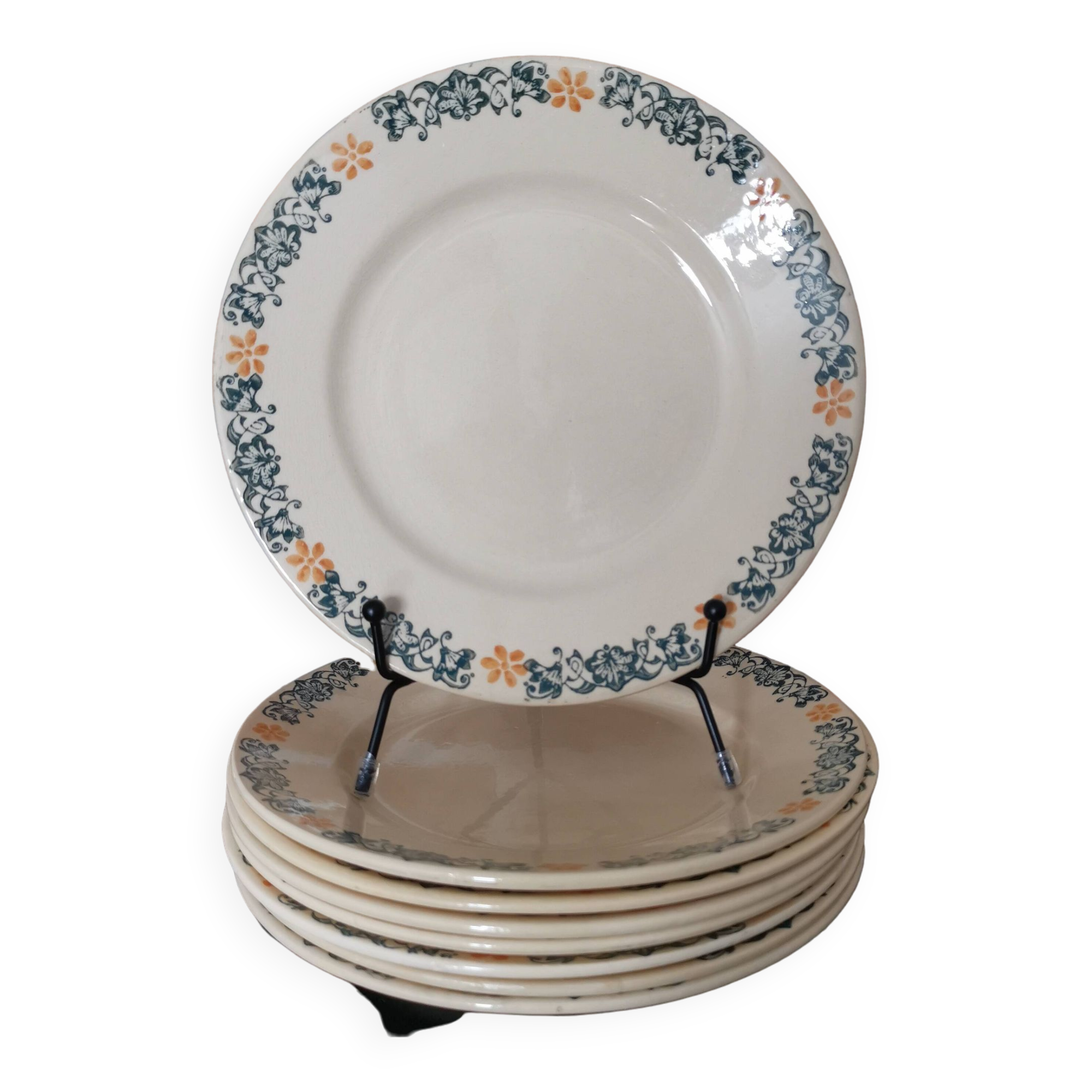 Set of 8 Moulin des Loups dessert plates