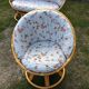 Vintage rattan lounge 1 bench and 2 swivel armchairs in perfect condition.