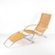 Wicker and chrome chaise longue