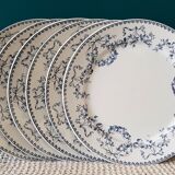 Set of 6 flat plates Model Mozart Sarreguemines