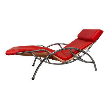 Fauteuil lounge rouge du milieu du siècle