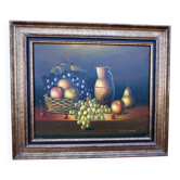 Painting: oil on canvas - still life with fruit