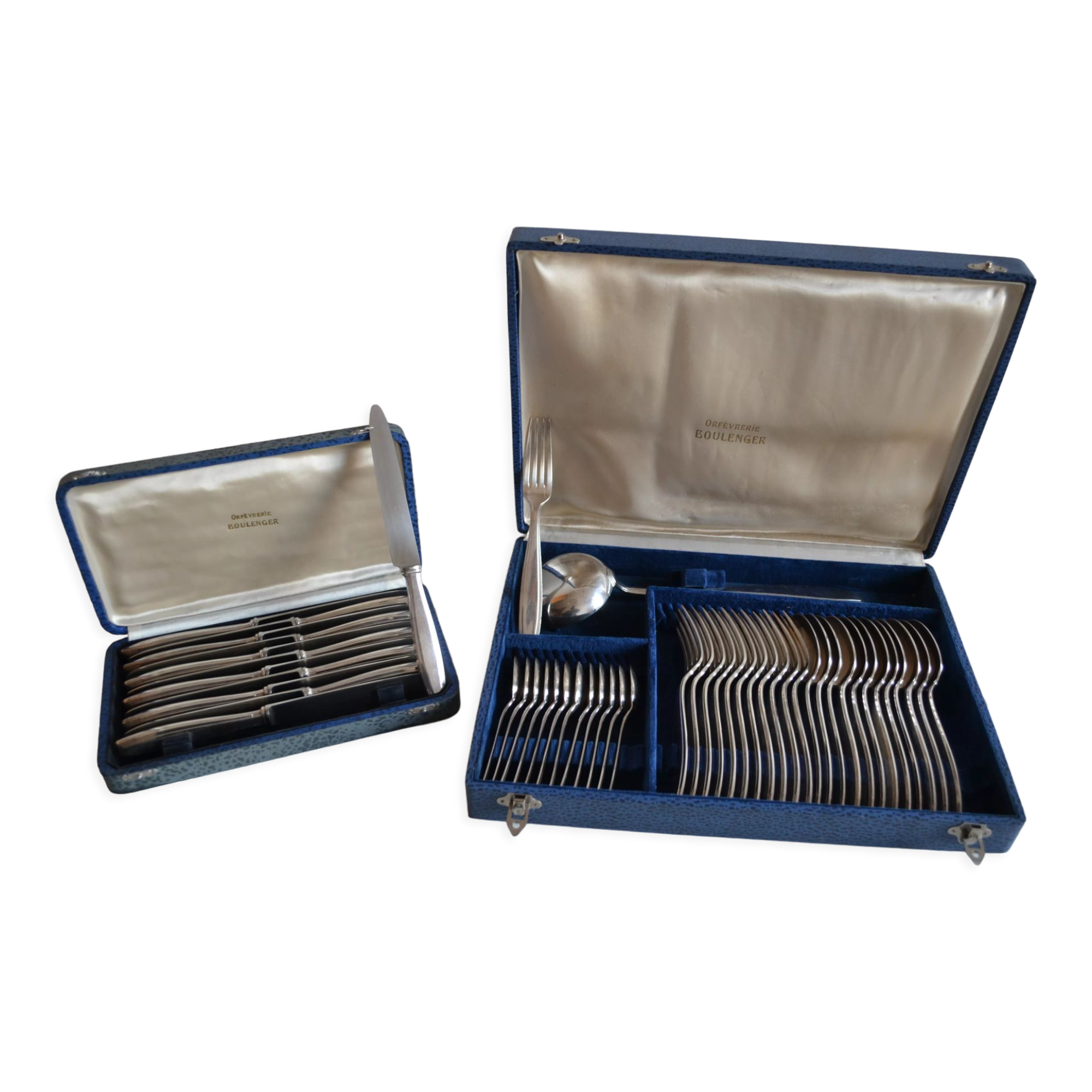 Menagere art deco metal argente boulenger 49 pieces