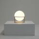 White and chrome globe table lamp, 1970s Italy.