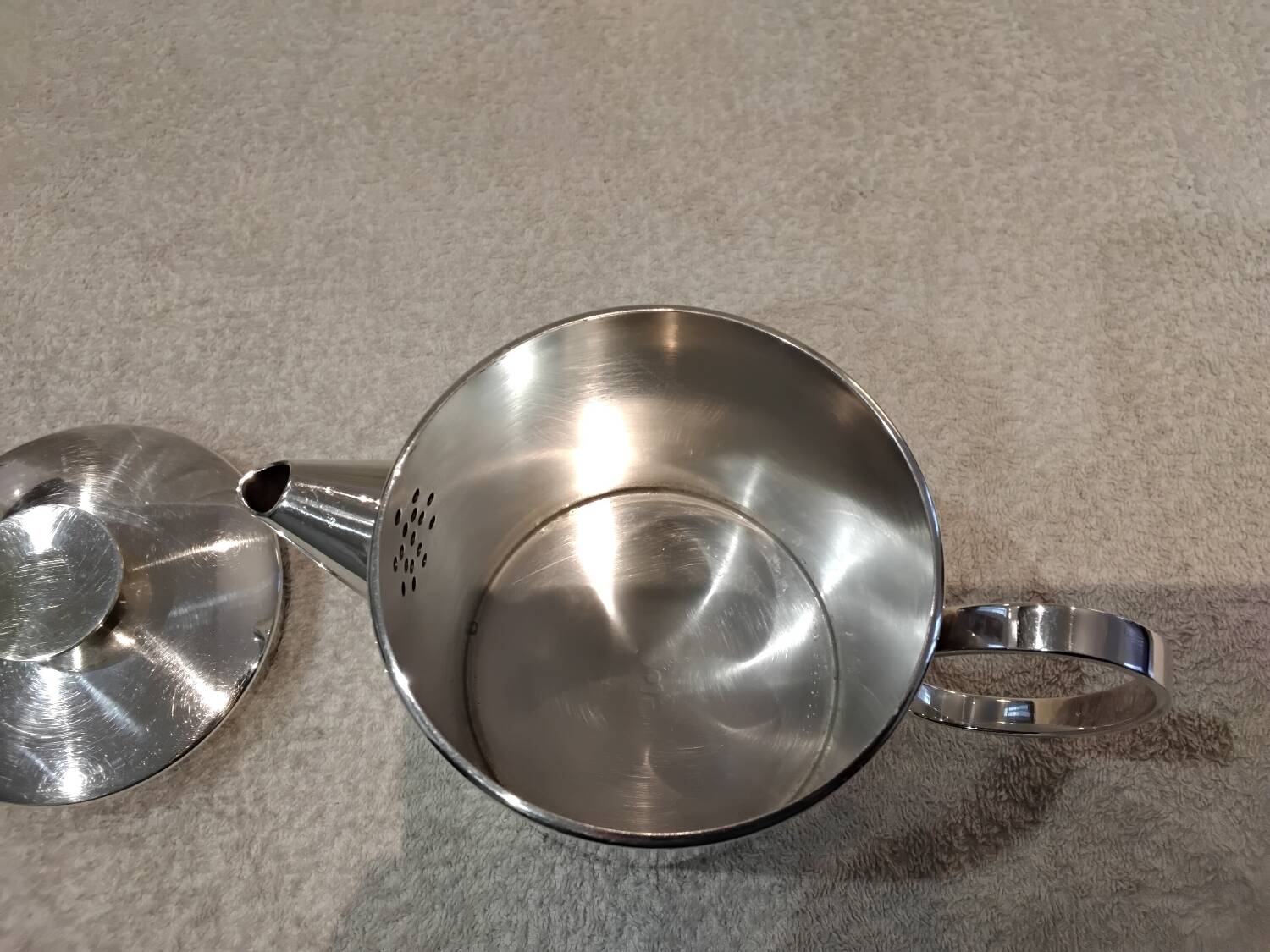 Silver metal teapot silversmith Christofle model Mercury Sabattini