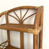 Vintage rattan wall shelf