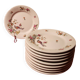 10 assiettes dessert Pillivuyt décor oiseau de feu