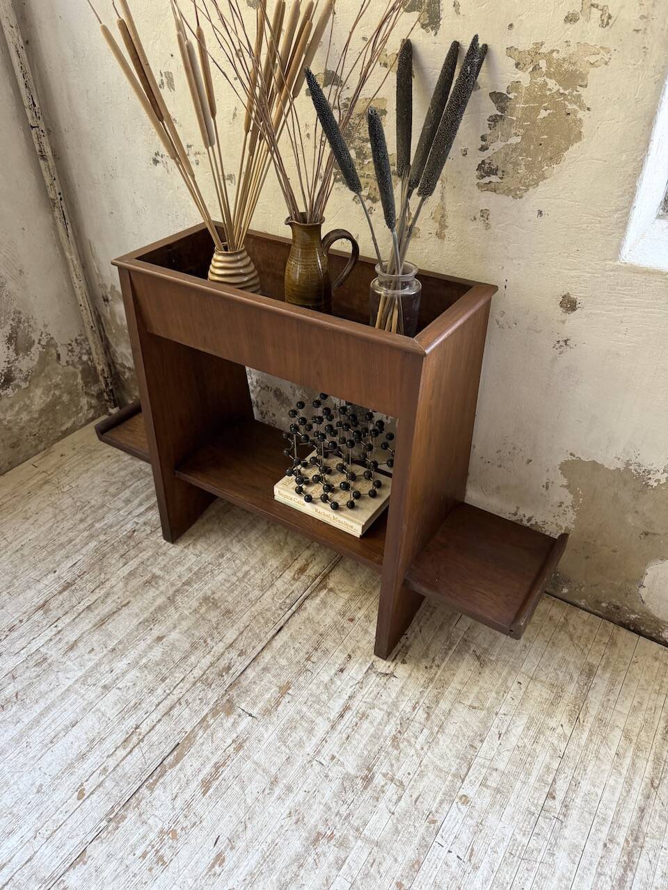 Jardinière années 50 palissandre constructiviste