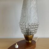 Vintage teak and glass lamp from the 50s