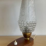 Lampe vintage en teck et verre années 50
