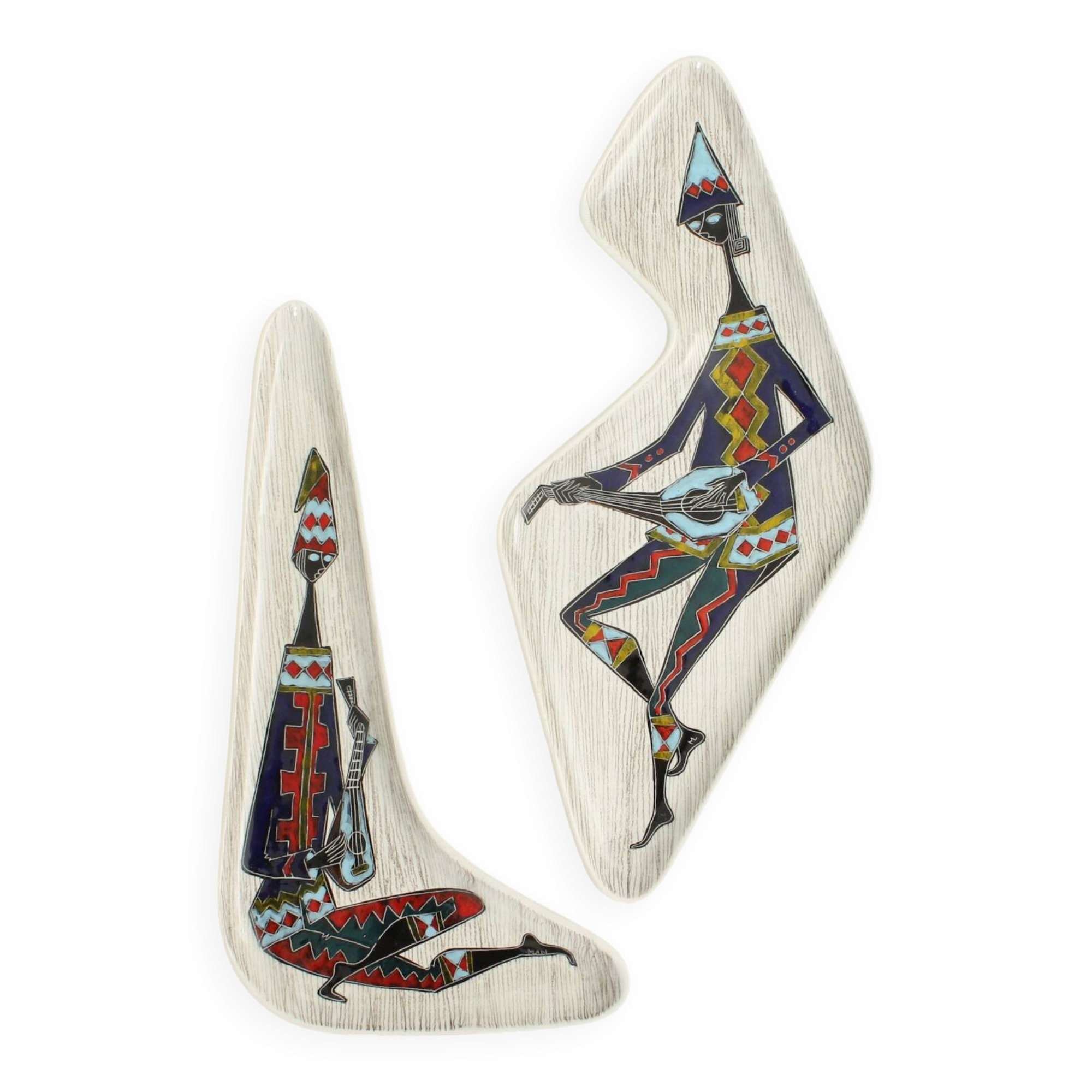 Pair of free-form dishes from Sesto di Fiamma, Italy, 1950s