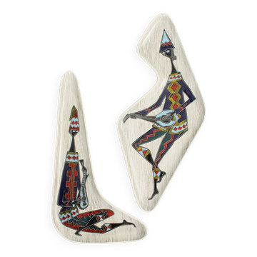 Pair of free-form dishes from Sesto di Fiamma, Italy, 1950s