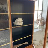 Mahey bookcase in elm and XXL brass