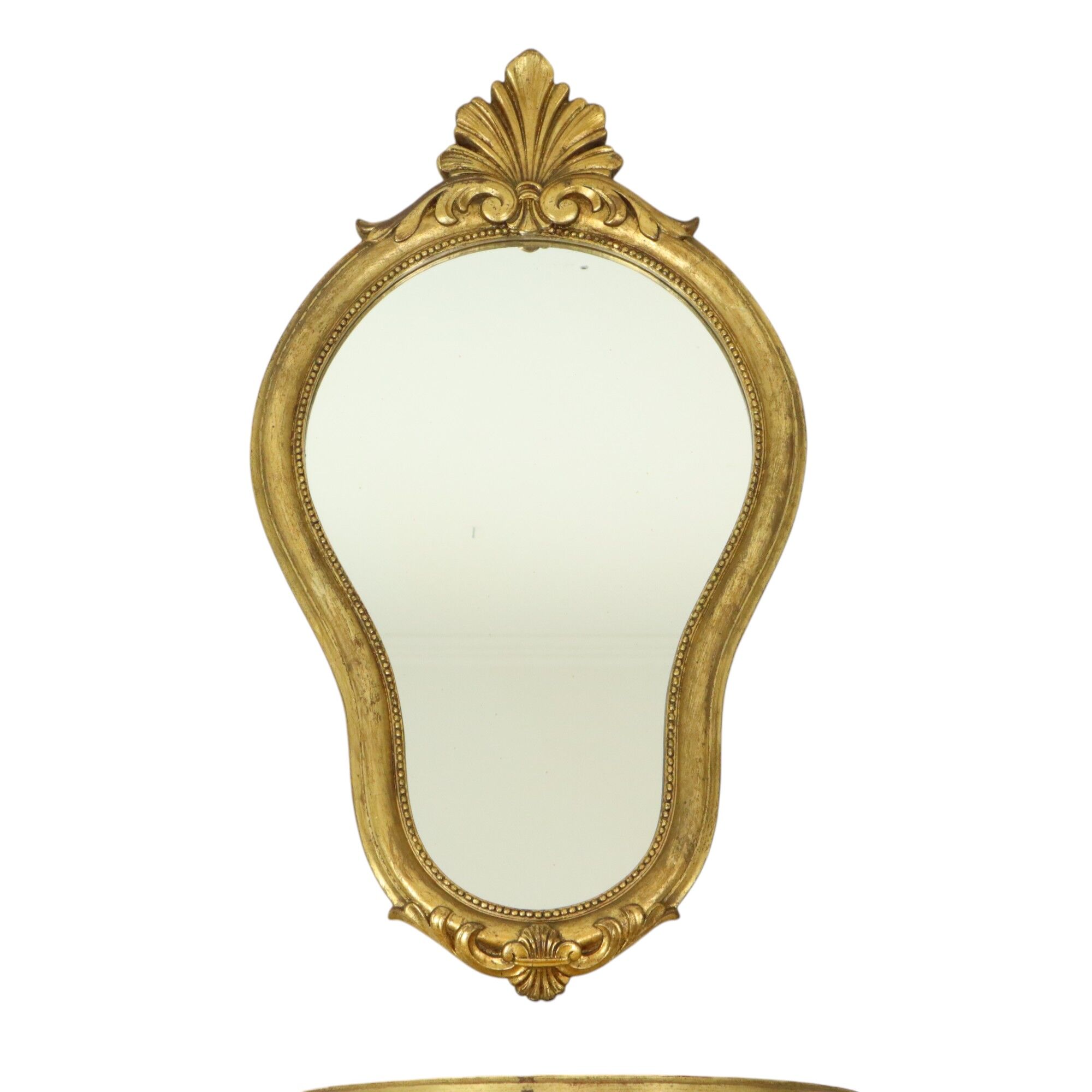 Gilded Baroque Style Mirror With Console Acanthus France