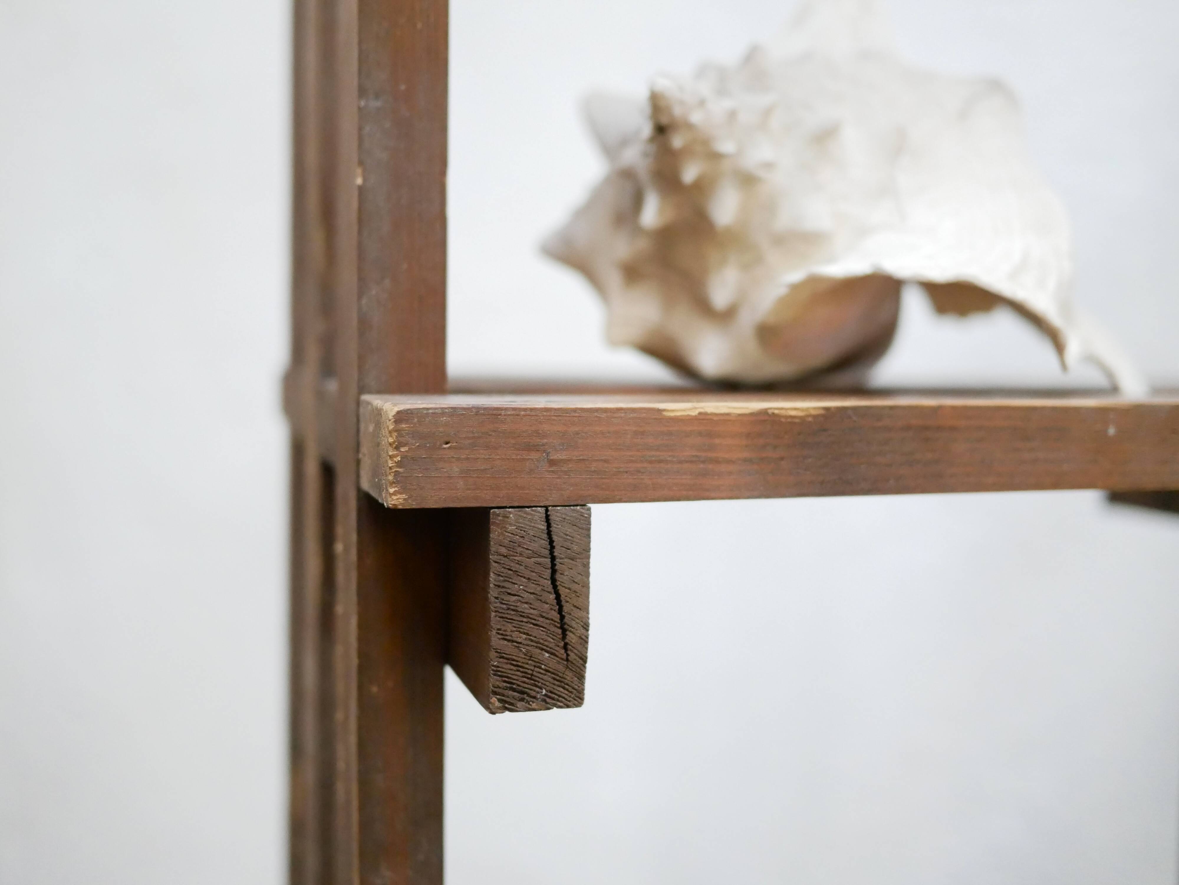 Vintage wooden column bookcase shelf