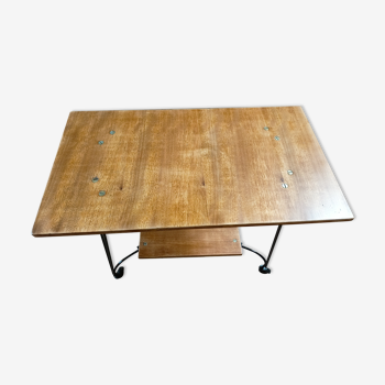 Table desserte meuble TV télévision en bois années 50