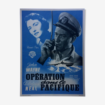 Affiche cinéma "Opération Pacifique" John Wayne 60x80cm 1951