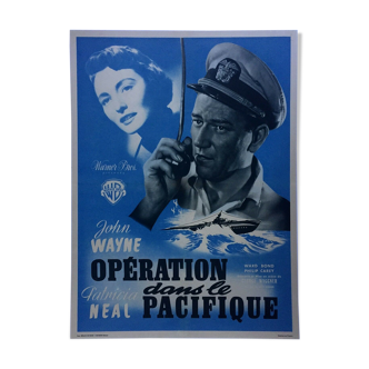 Affiche cinéma "Opération Pacifique" John Wayne 60x80cm 1951