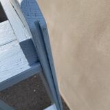 Blue painted wooden bench