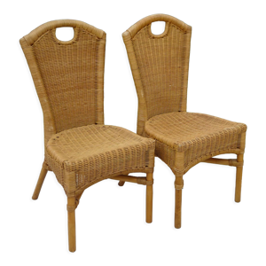 Paire de chaises en osier